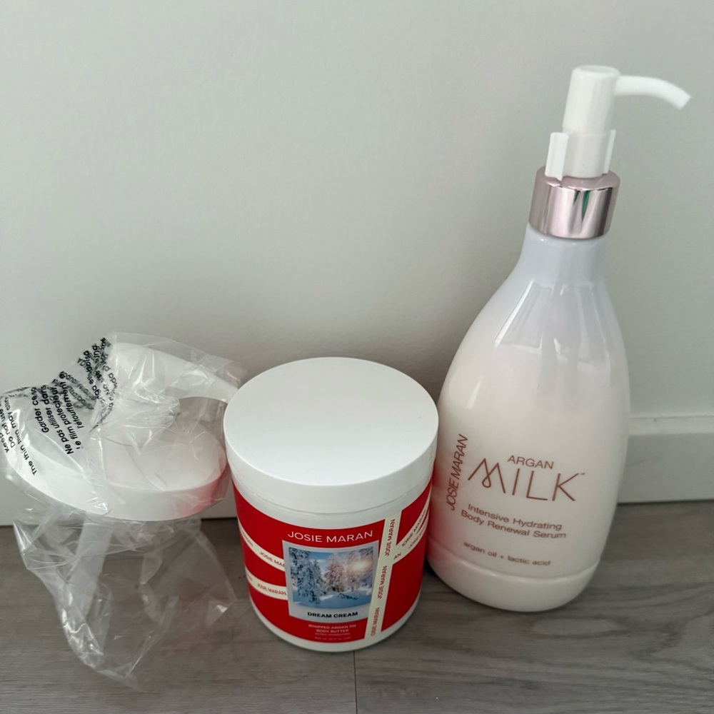 Josie Maran Mega-Size 20oz Argan Body Butter & Milk Body Serum Set